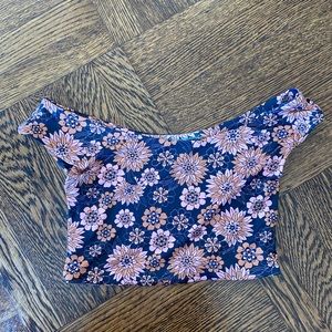 Dazey LA Swim Like A Mermaid Frida Flora Handmade Bikini Top Size Small Black